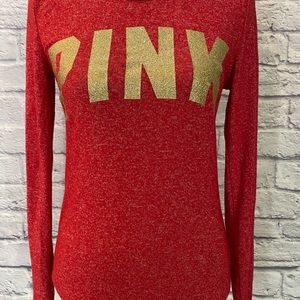 S Victorias Secret Red Gold Sleepwear Plush Knit L